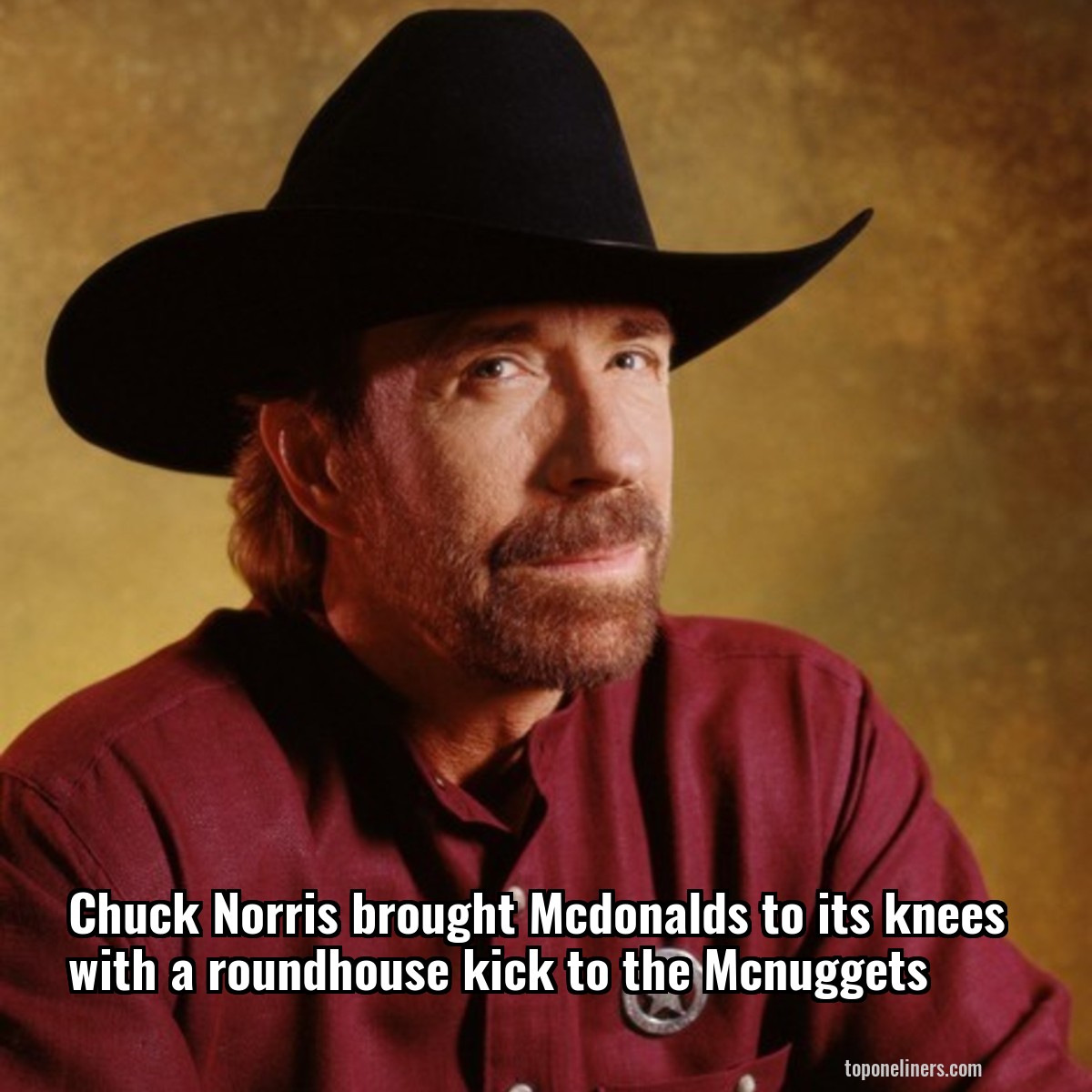 Chuck Norris brought Mcdonalds to its knees with a roundhouse kick to the Mcnuggets