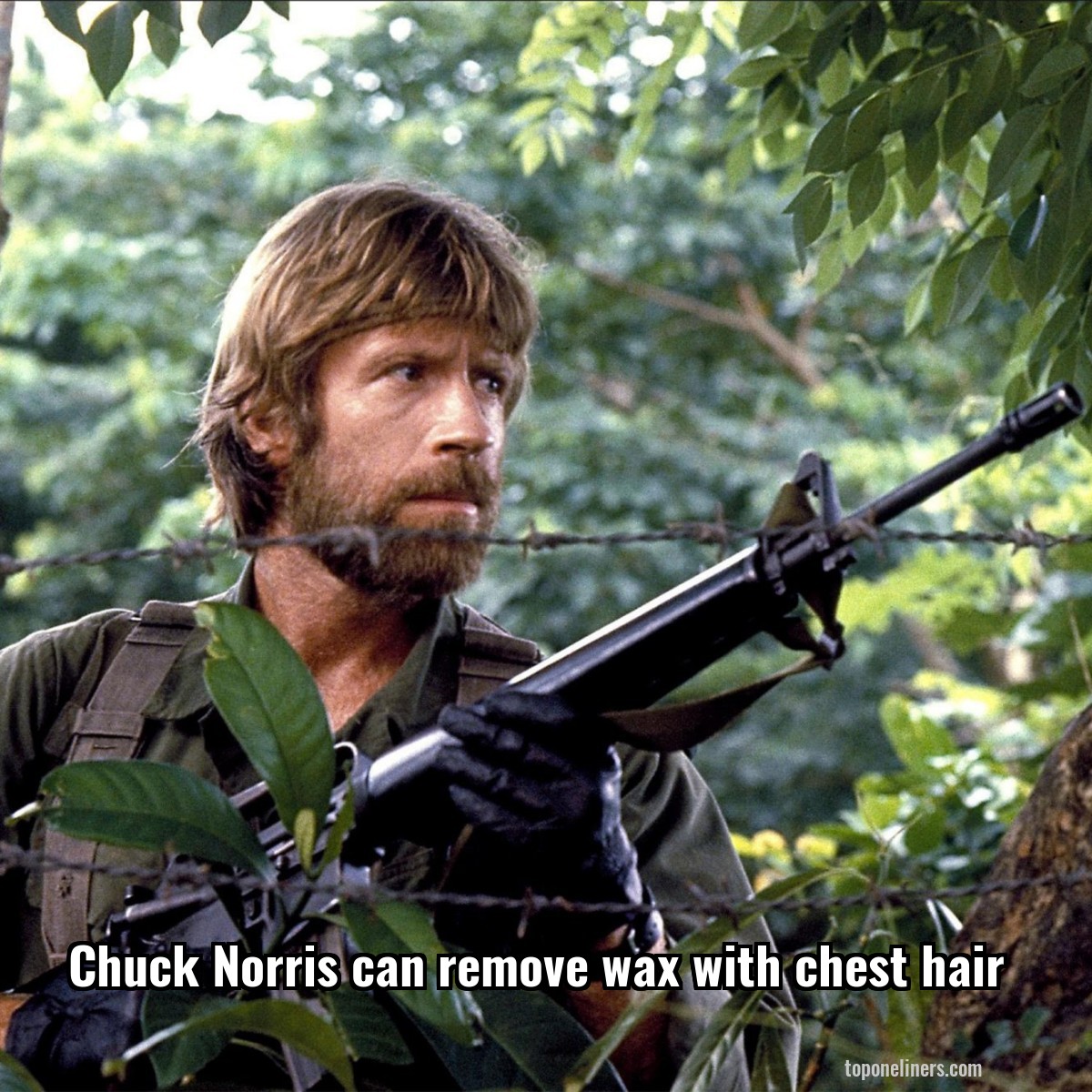 Chuck Norris can remove wax with chest hair