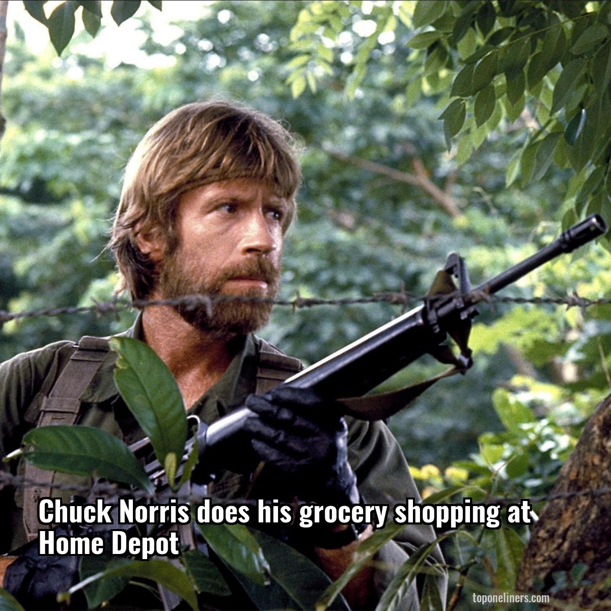 Chuck Norris does his grocery shopping at Home Depot