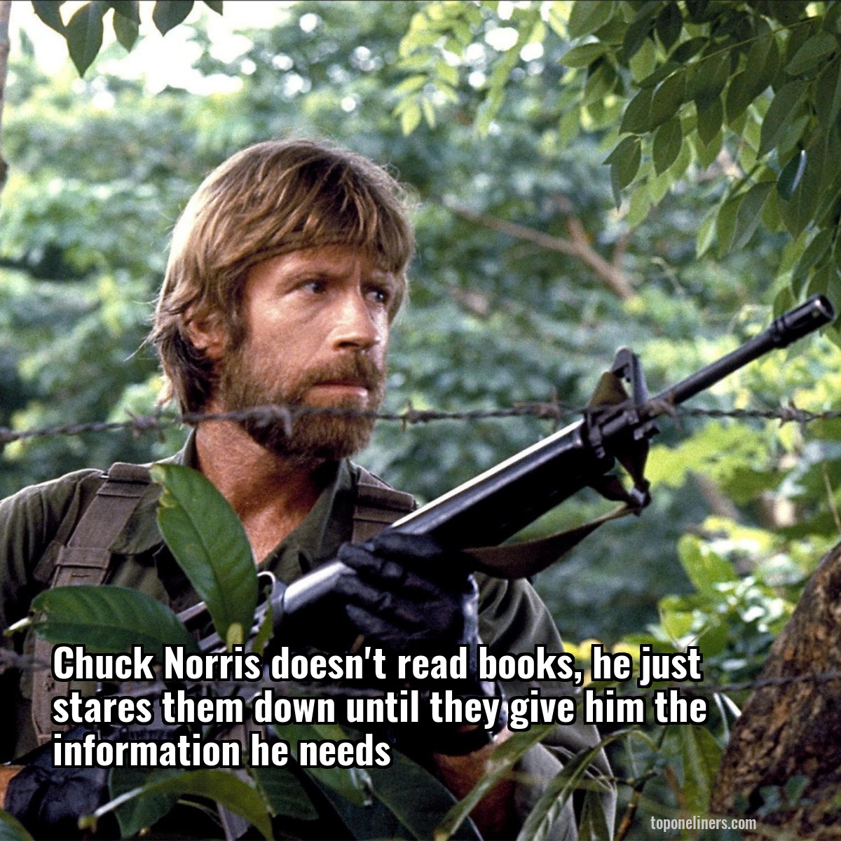 Chuck Norris doesn't read books, he just stares them down until they give him the information he needs