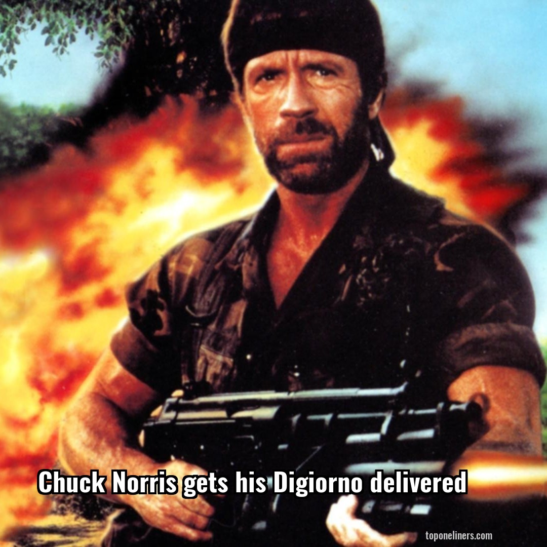 Chuck Norris gets his Digiorno delivered