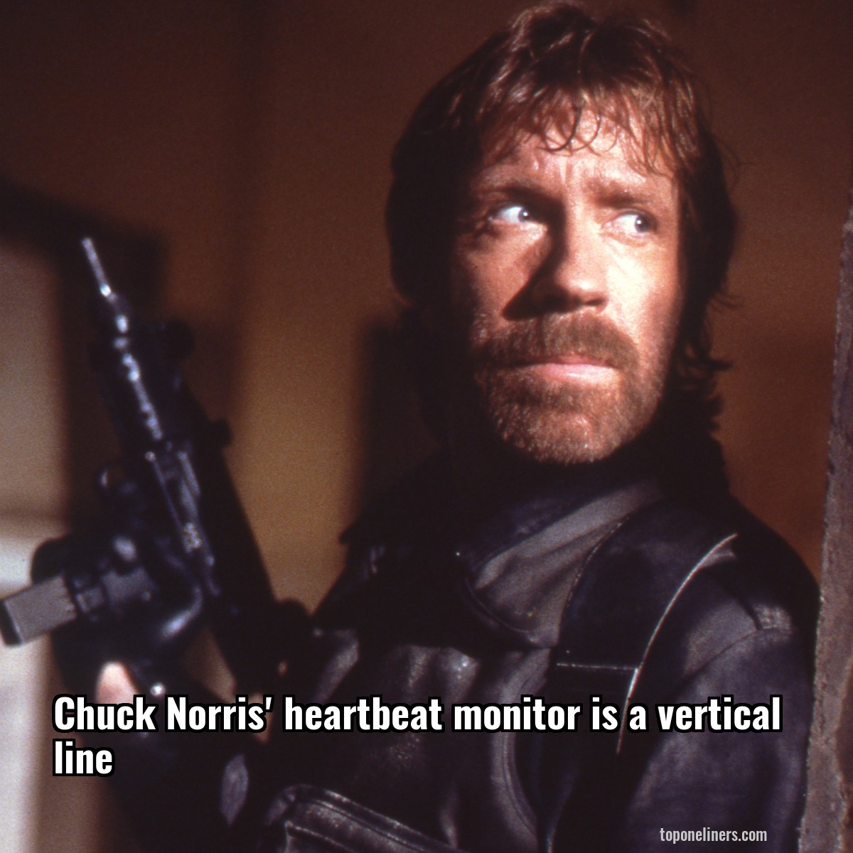 Chuck Norris' heartbeat monitor is a vertical line
