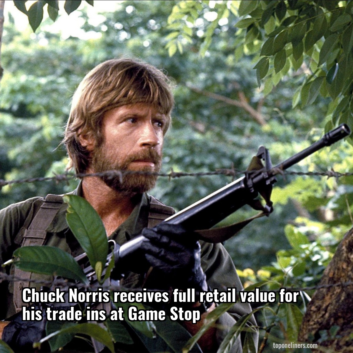 Chuck Norris receives full retail value for his trade ins at Game Stop
