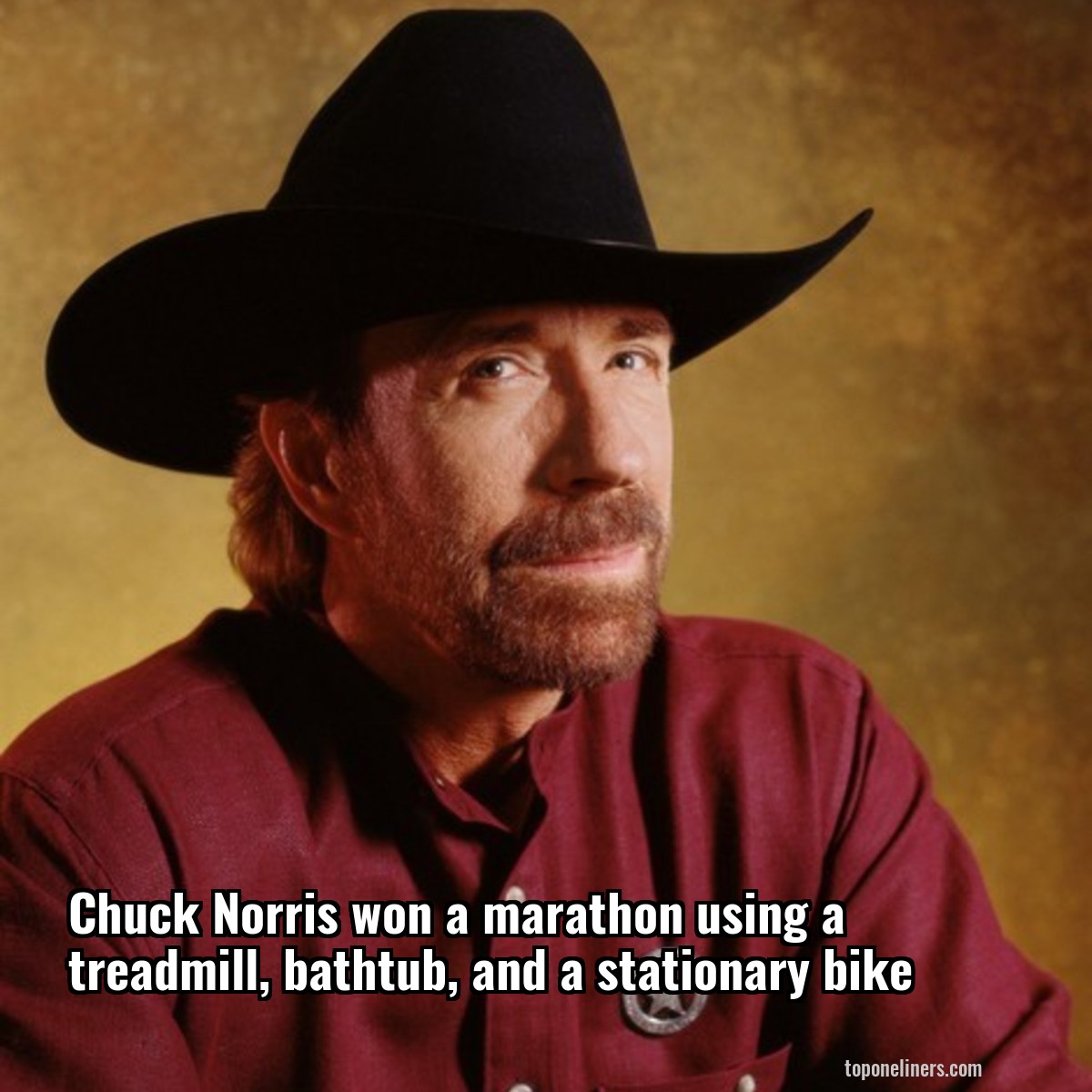 Chuck Norris won a marathon using a treadmill, bathtub, and a stationary bike