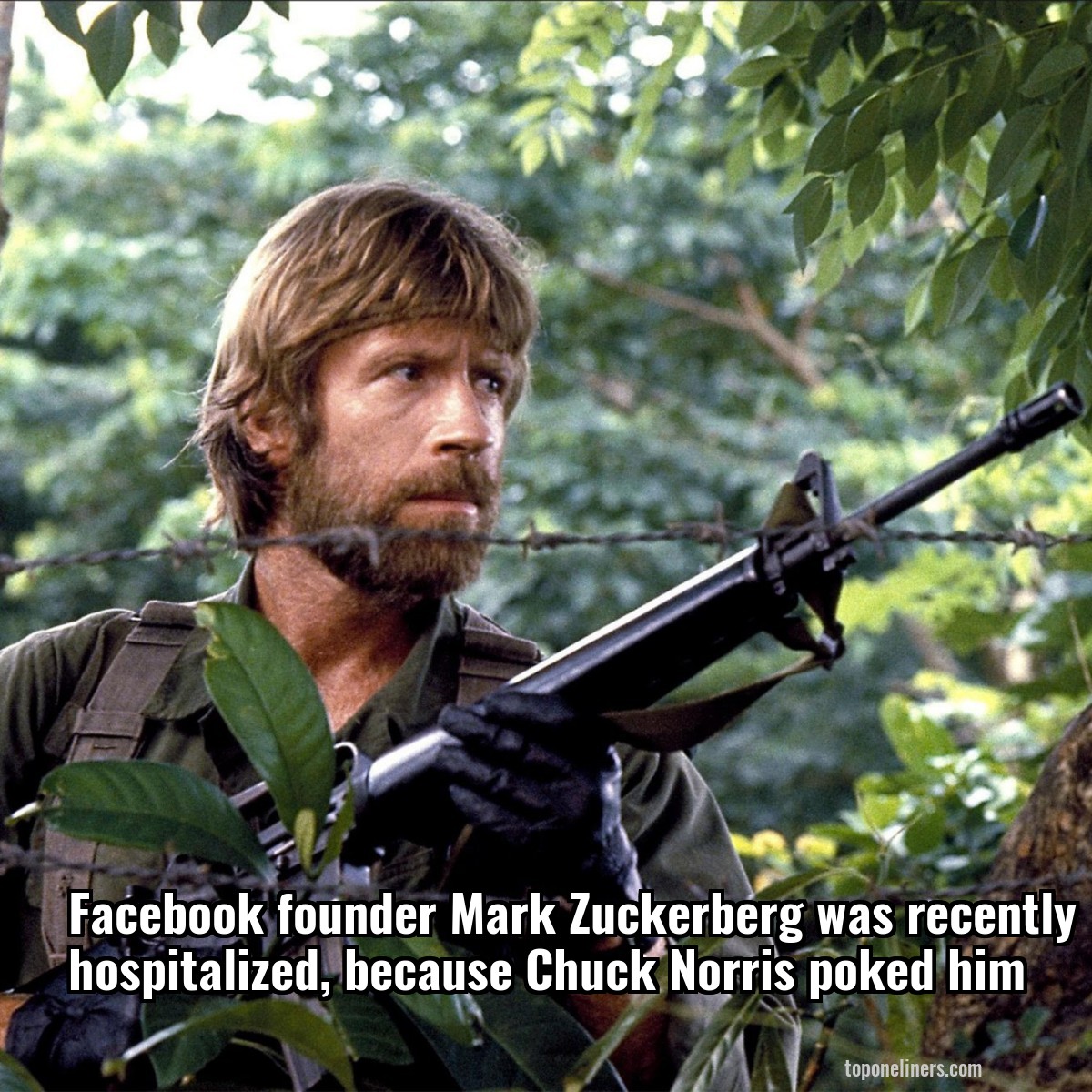 Facebook founder Mark Zuckerberg was recently hospitalized, because Chuck Norris poked him