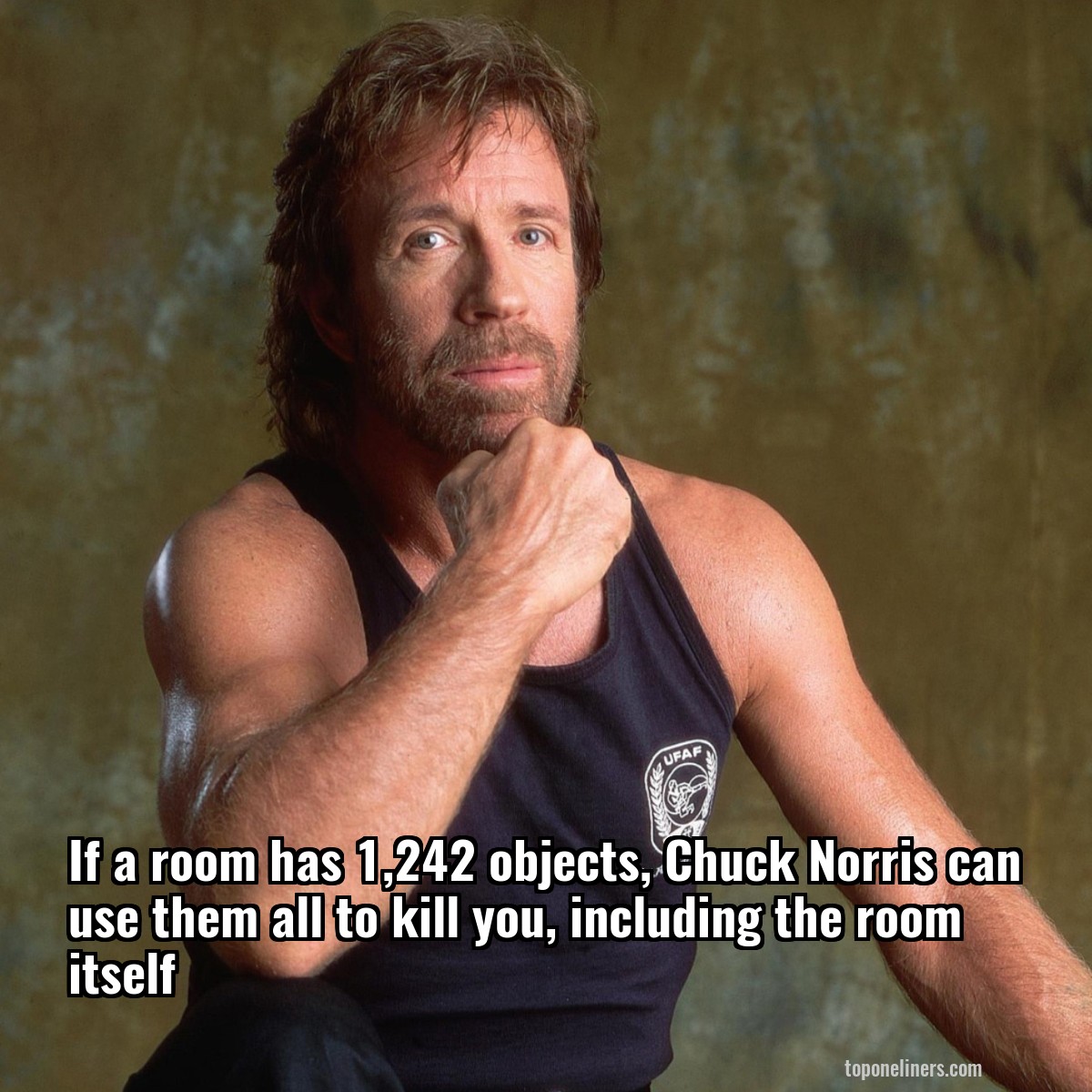 If a room has 1,242 objects, Chuck Norris can use them all to kill you, including the room itself