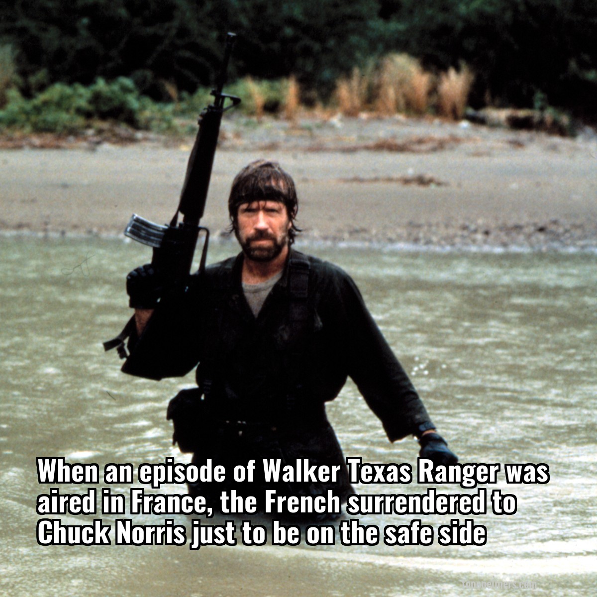 When an episode of Walker Texas Ranger was aired in France, the French surrendered to Chuck Norris just to be on the safe side