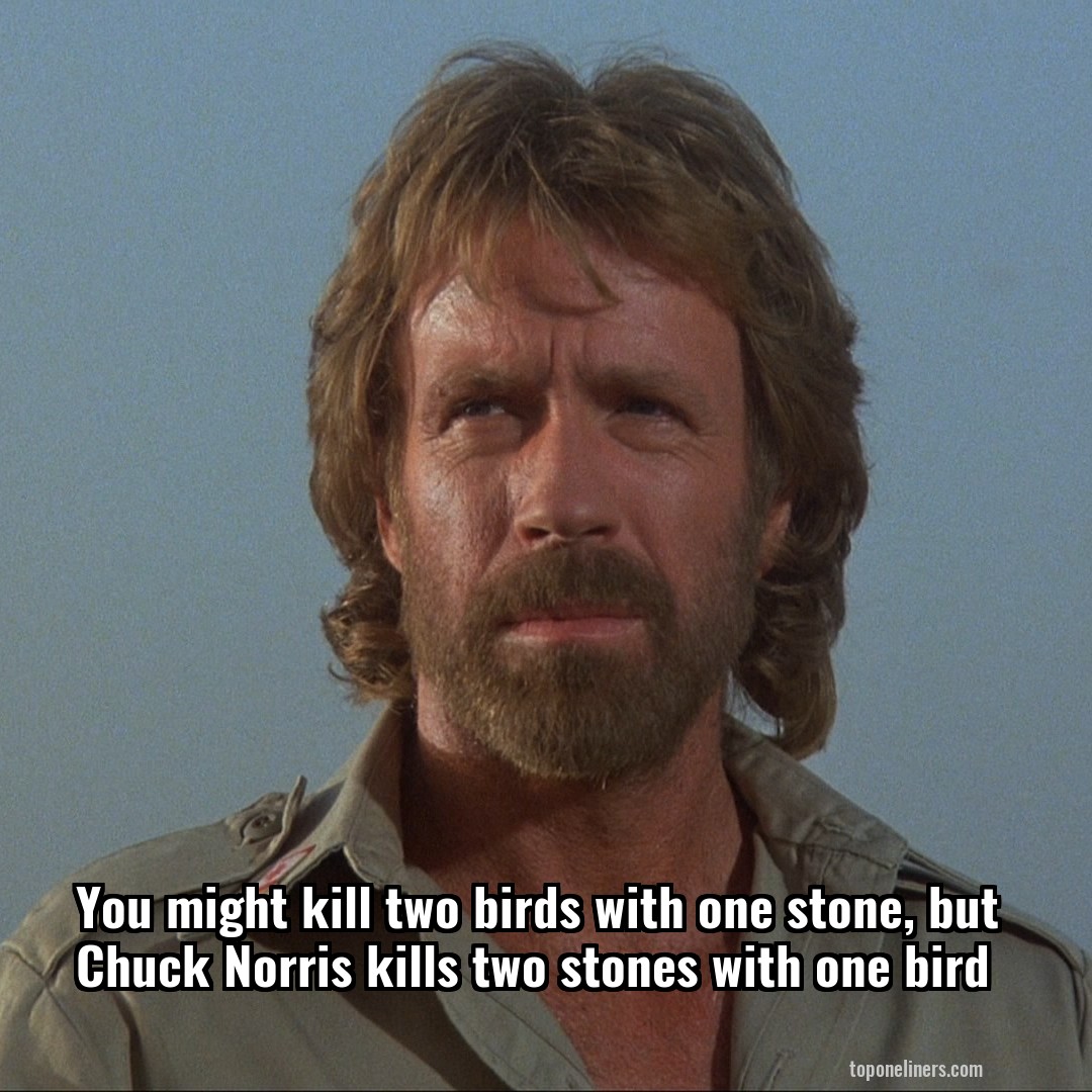 You might kill two birds with one stone, but Chuck Norris kills two stones with one bird