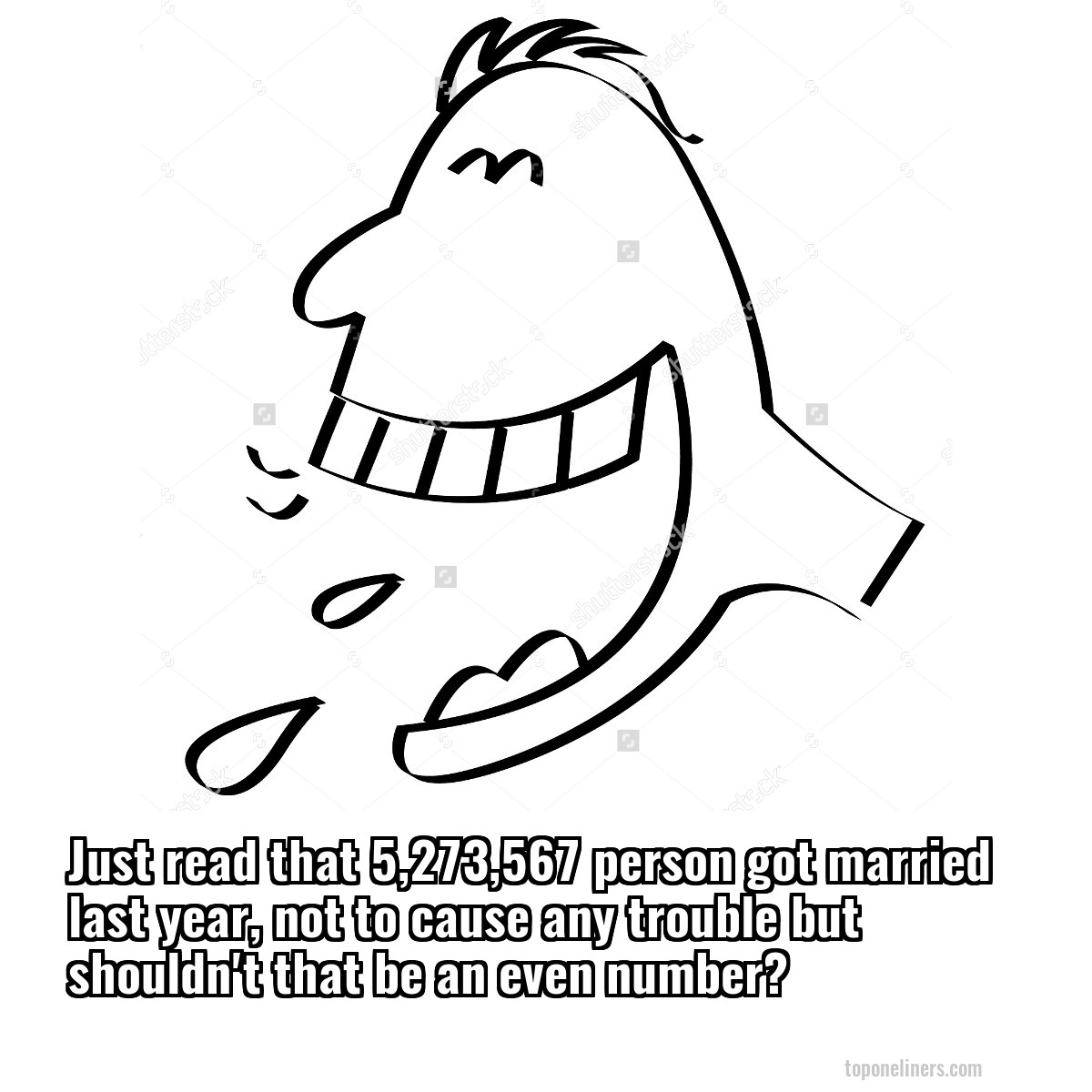 Just read that 5,273,567 person got married last year, not to cause any trouble but shouldn't that be an even number?